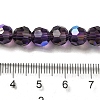 Electroplate Transparent Glass Beads Strands EGLA-A035-T8mm-L15-4