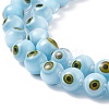 Handmade Evil Eye Lampwork Round Bead Strands LAMP-L055-8mm-22-3