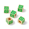 Rack Plating Brass Enamel Beads KK-B060-04G-02O-3