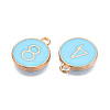 Light Gold Plated Alloy Enamel Charms ENAM-T010-05G-01-2