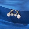 Natural Pearl Ear Studs EJEW-P286-45G-4