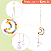 1Pc Colorful Glass Beaded Woven Net Suncatchers AJEW-CY0001-95B-6