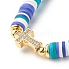 Polymer Clay Heishi Beads Stretch Bracelet for Women BJEW-JB07207-01-4