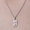 Non-Tarnish 201 Stainless Steel Lovers Pendant Necklace NJEW-OY001-05-1