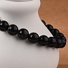 Natural Obsidian Beaded Stretch Bracelets BJEW-Q692-12-8mm-3