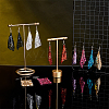 ANATTASOUL 7 Pairs 7 Colors Aluminum Mesh Sequin Rhombus Dangle Earrings for Women EJEW-AN0001-71-7