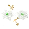 Christmas Snowflake Glass Seed Braided Dangle Earrings EJEW-MZ00233-01-4