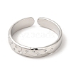 Non-Tarnish 304 Stainless Steel Moon & Star Open Cuff Ring for Women RJEW-E063-10P-2