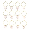 12Pcs Heart with Constellation Alloy Enamel Wine Glass Charms Sets AJEW-JO00230-02-1