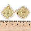 Saint Benedict Medal Brass & ABS Plastic Pearl Pendants KK-U032-10G-3