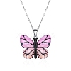 Butterfly Resin Pendant Necklaces PW-WG40B23-07-1