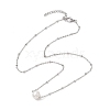 Round Natural Cultured Freshwater Pearl Pendant Necklaces NJEW-JN04965-4