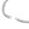 Brass Rhinestone Tennis Slider Bracelet Makings KK-E068-VD015-1-2