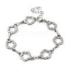 304 Stainless Steel Flower Link Chains Bracelets for Men & Women BJEW-D042-42P-4