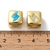 Rack Plating Brass Micro Pave Cubic Zirconia Beads KK-P268-01G-09-2