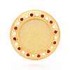 Adjustable Alloy & Iron & Rhinestone Bezel Cup Ring Base with Rotatable Tray MAK-T012-10G-2