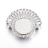 Brass Micro Pave Cubic Zirconia Slide Charms ZIRC-E157-02A-P-1