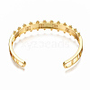 Brass Micro Pave Clear Cubic Zirconia Cuff Bangles BJEW-N302-006D-NF-2