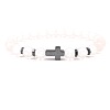 8MM Round Frosted Natural White Jade Beaded Stretch Bracelets with Synthetic Non-magnetic Hematite Cross FA1012-13-1