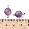 Natural Amethyst Connector Charms G-C102-09F-G-3