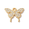 Brass Micro Pave Clear Cubic Zirconia Charms KK-M294-22G-1