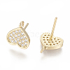 Brass Stud Earring Findings ZIRC-O034-20G-2