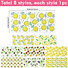 8Pcs 8 Styles PVC Plastic Waterproof Decorative Sticker Labels DIY-SP0004-93C-2