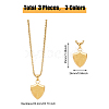 3Pcs 3 Colors Stainless Steel Pendant Necklaces Set NJEW-FI0001-55-2