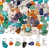 84Pcs 7 Colors Natural & Synthetic Mixed Stone Nuggets Pendants PALLOY-FH00144-1