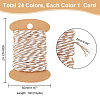 24 Cards 24 Colors Tow Tone Cotton Thread OCOR-WH0047-53-2