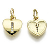 Brass Micro Pave Clear Cubic Zirconia Charms KK-N227-34I-NF-1