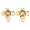 Brass Clear Cubic Zirconia Stud Earring Findings KK-A238-01E-G-1