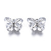 Brass Inlaid Clear Cubic Zirconia Charms ZIRC-S069-019P-1