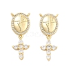 Brass Pave Cubic Zirconia Pendants KK-U009-09D-G-1