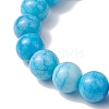 10.5mm Round Opaque Crackle Glass Beaded Stretch Bracelets BJEW-MZ00082-01-3