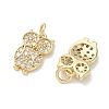 Brass Micro Pave Clear Cubic Zirconia Charms KK-T085-21G-G-2