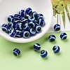 Round Evil Eye Resin Beads RESI-R159-10mm-08-6