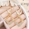 Brass Micro Pave Clear Cubic Zirconia Leverback Earrings EJEW-K300-08G-3