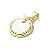 Brass Pave Shell Pendants KK-I708-12A-G-2