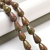 Natural Unakite Beads Strands G-B106-A23-02-2