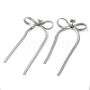 Bowknot 304 Stainless Steel Stud Earrings for Women EJEW-D104-04P-2