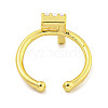 Rack Plating Brass Open Cuff Rings for Women RJEW-F162-01G-F-3