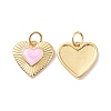 Heart Brass Enamel Pendants KK-G435-07G-02-1