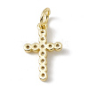 Brass Micro Pave Cubic Zirconia Charms ZIRC-F132-01G-2