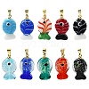 5Pcs 5 Colors Handmade Dichroic Foil Lampwork Pendants DICH-YW0001-01-2