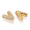 Brass Micro Pave Cubic Zirconia Pendants KK-N254-06G-V-2