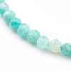 Faceted Natural Amazonite Beaded Bracelets for Women BJEW-JB05928-04-3