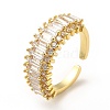 Brass Cubic Zirconia Cuff Ring KK-H433-02G-3