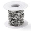 304 Stainless Steel Faceted Curb Chains CHS-G027-07P-3