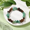 Natural Tiger Eye & Green Aventurine Chip Beaded Stretch Bracelets BJEW-JB10776-02-2